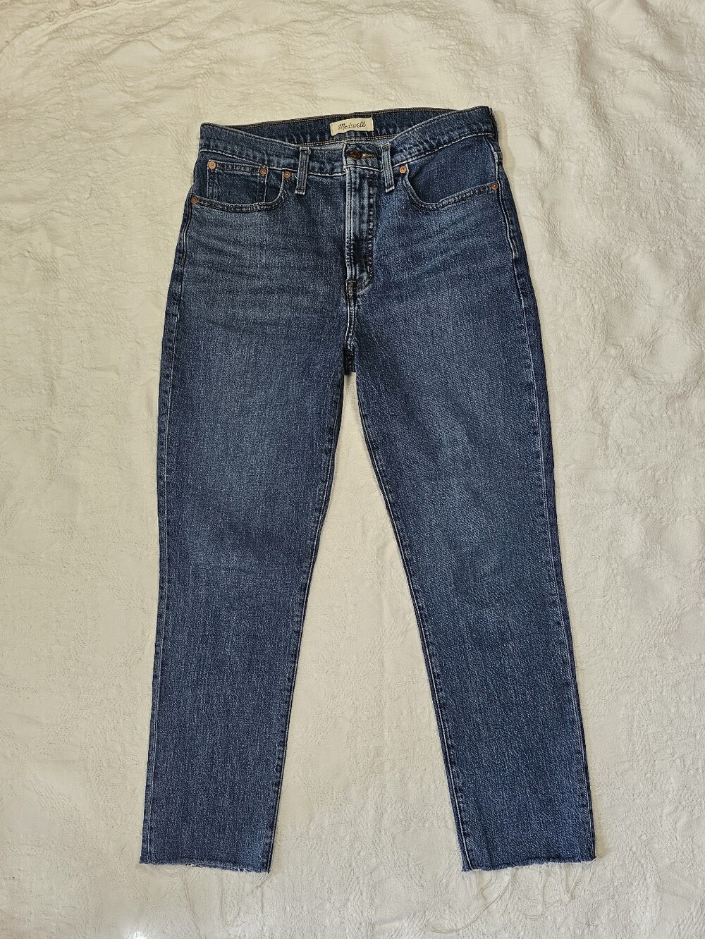 Madewell The Perfect Vintage Jean Size 29 High Rise Straight Raw Hem